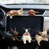 5Pcs Mini Dog Figurines with Assorted Poses Strong Small Dog Statues Easy Adhesive Installation for Car Dashboard Decors