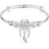 Fuqimanman2020 Silver Dream Catcher Feather Tassel Bracelet Bangle Adjustable Bar for Women Friendship Christmas Mother's Day Jewelry