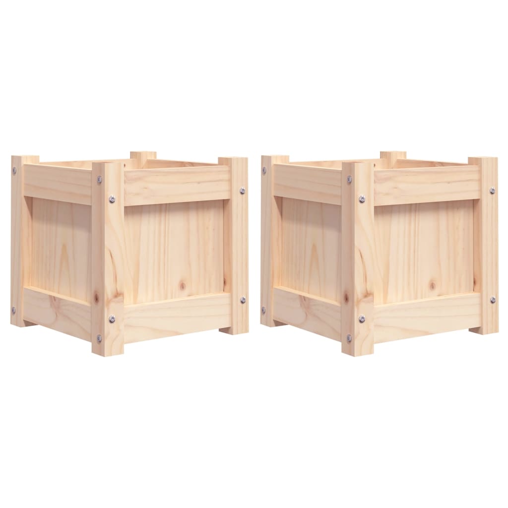 Vidaxl Garden Pots, 2 Pcs, Solid Pine Wood