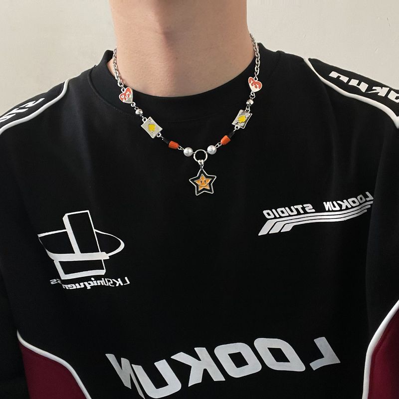 

Trendy Smiley Star Patchwork Boys and Girls Necklace Trendy Star Smiley Patchwork Necklace