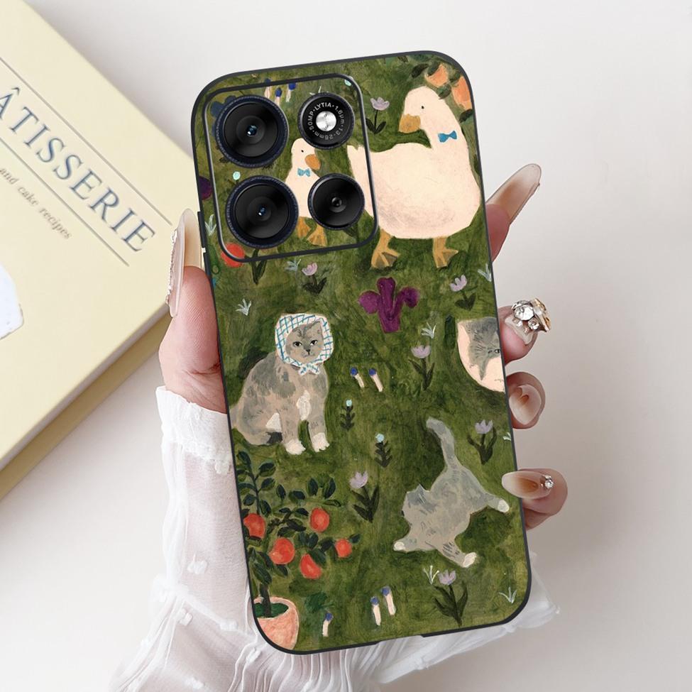 5G For Motorola Moto G56 G86 Cover For Motorola Moto G86 Case Silicone Fashion Butterfly Luxury Cute Funny Painted Back Cover