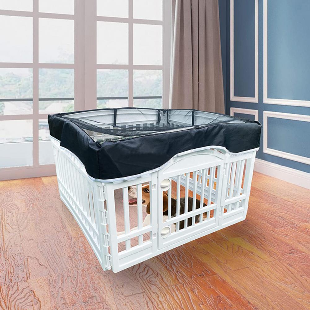 Hundekäfigabdeckungen Welpenlaufstallabdeckung Atmungsaktives Mesh-Nahtband UV Innen/Außen Hundelaufstall Mesh-Oberabdeckung