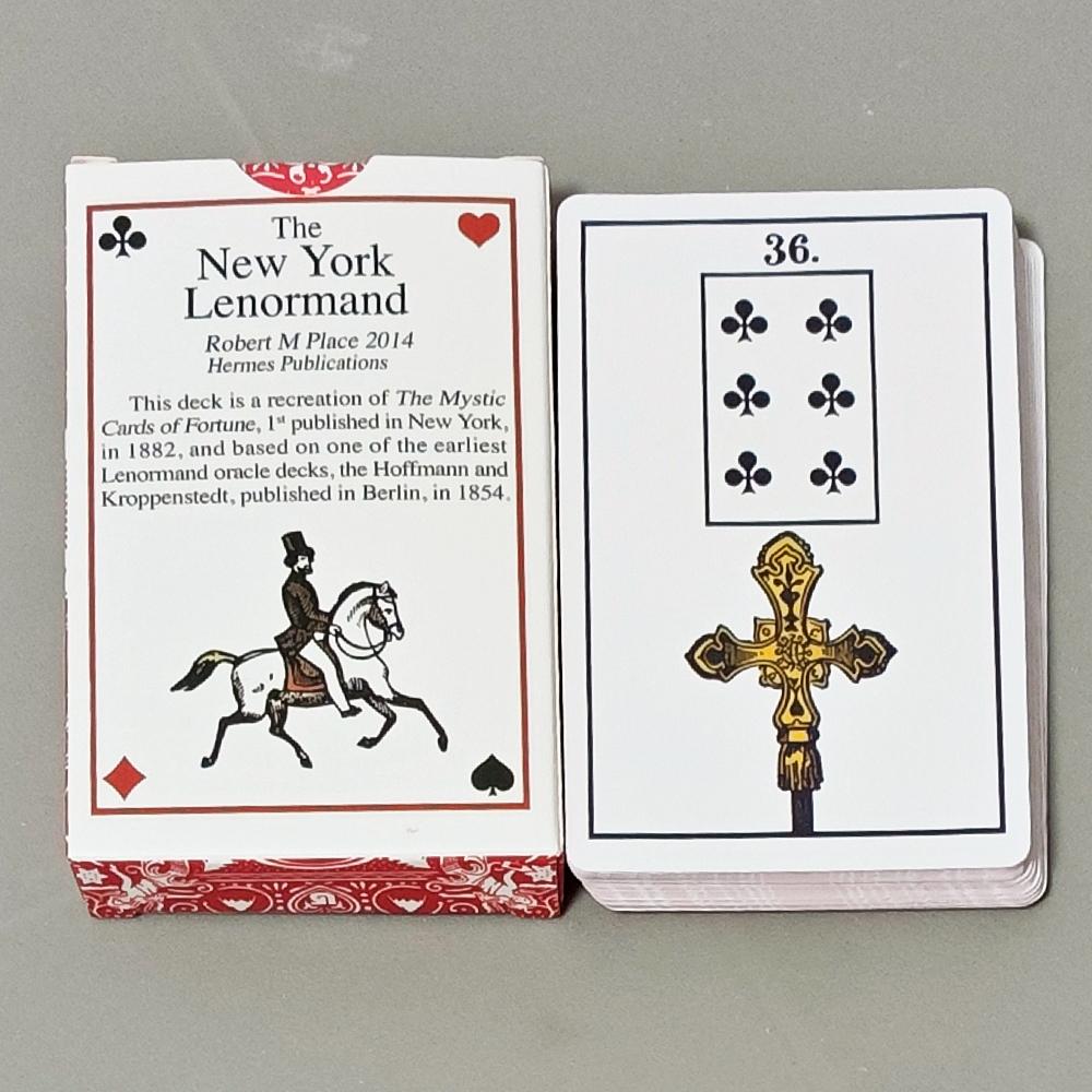 The New York Lenormand Deck – Historical 36-Card Divination Deck 9*6cm Vintage Style Cartomancy Cards Double-embossed