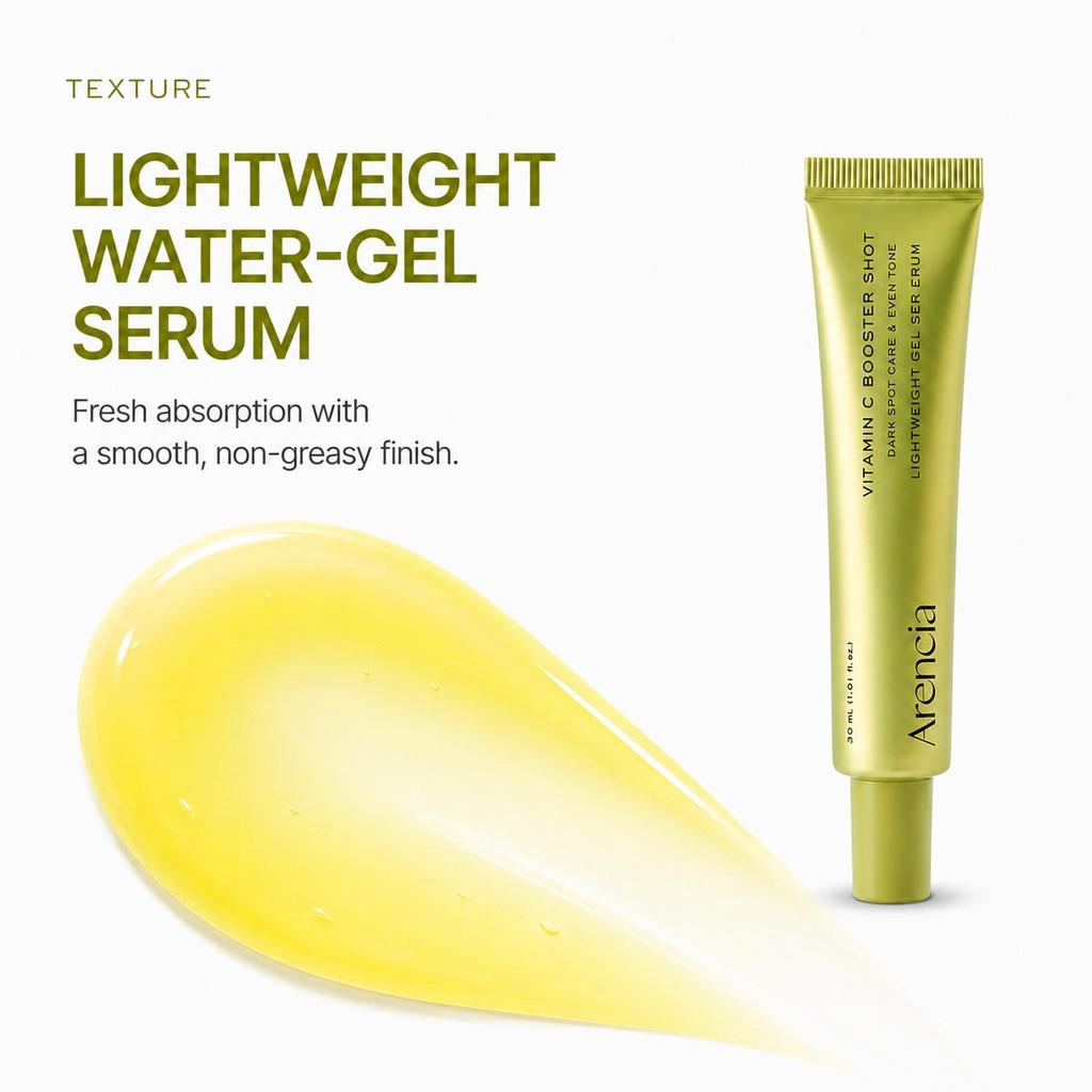 arencia Shot Booster Vitamina C 30ml sau 30ml x 2 (1+1 Set), Ser iluminator cu Glutationă + Niacinamidă