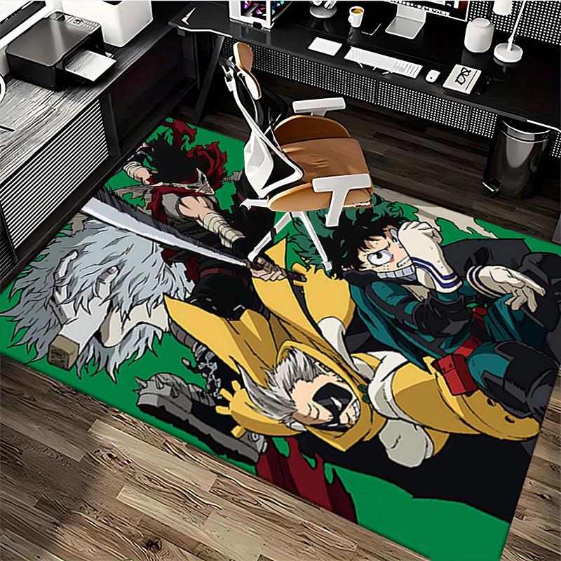 1pc My Hero Academia Chair Mat - Anime Cartoon Design, Anti-Slip Carpet for Office, Home Decor, Living Room, Bedroom, Game Room - Suitable for All Sea