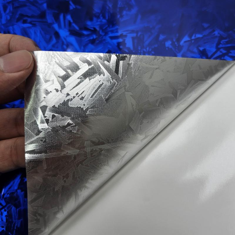 High Glossy Electroplated Forged Carbon Fiber Blue Auto Stickers for Car Wrap Vinyl Decals for Vehicle Car Film Cover Adhesive