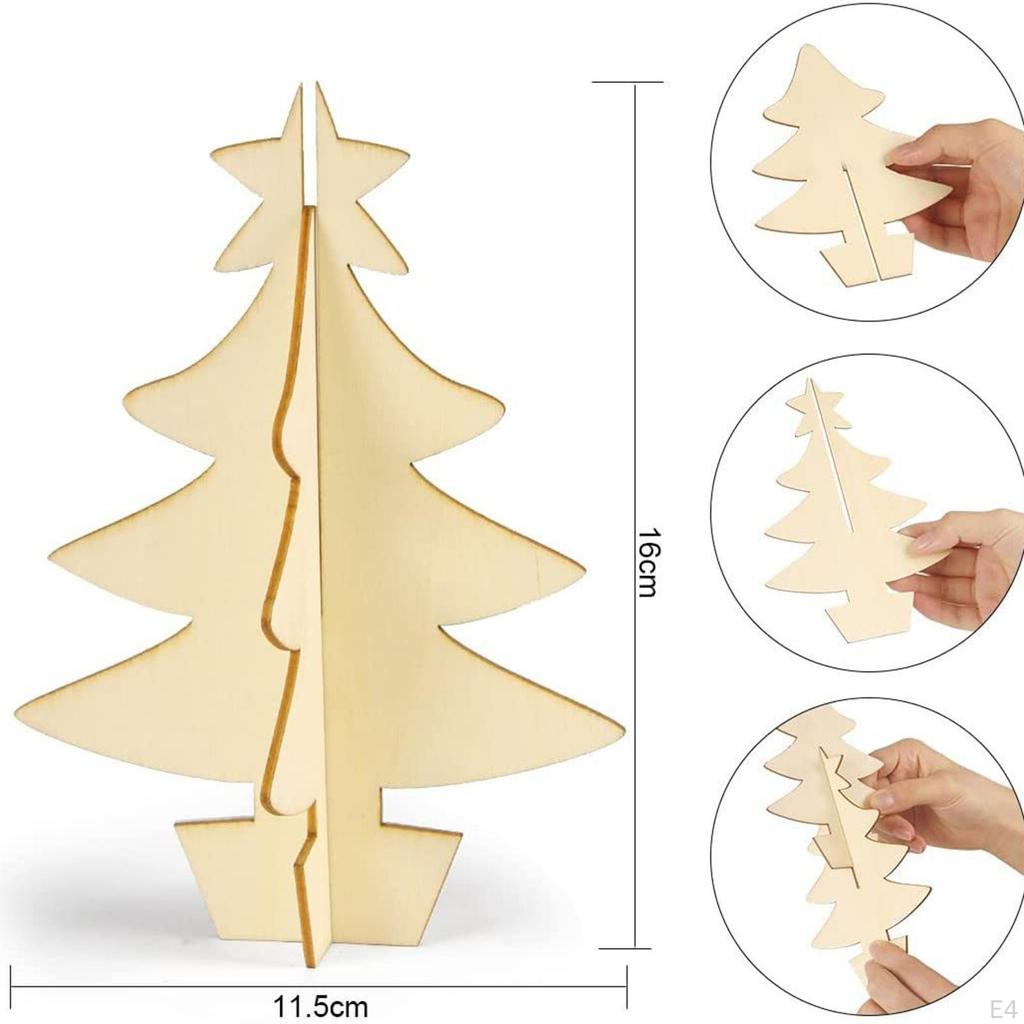 Christmas Tree Wood Slices Painting Set Graffiti Crafts Smooth DIY Art