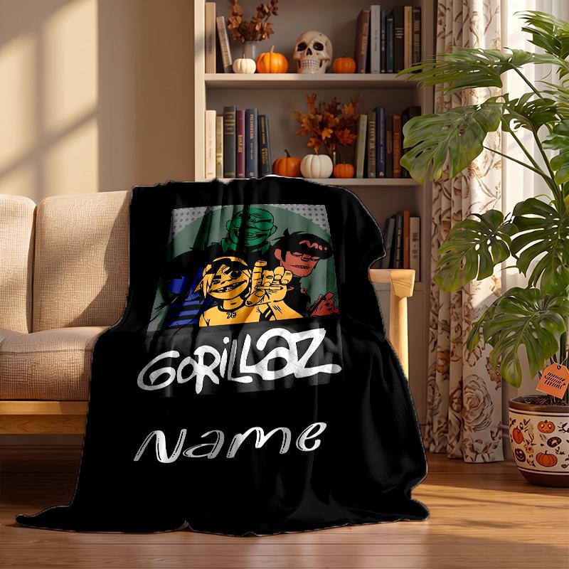 Gorillaz Custom Flannel Blankets Soft Warm Cozy Throws for Home Decor Holiday Gifts