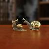 New  3Pcs Brass Simulation Animal Figurines Copper Snail Desktop Ornaments Tea Pet Miniatures Home Decoration