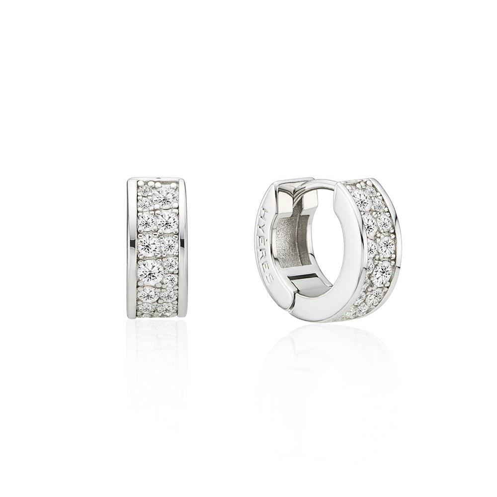 Essence Silver (W) Moissanite Double Wave One-Touch Earrings Hl4E52443W9Xxx