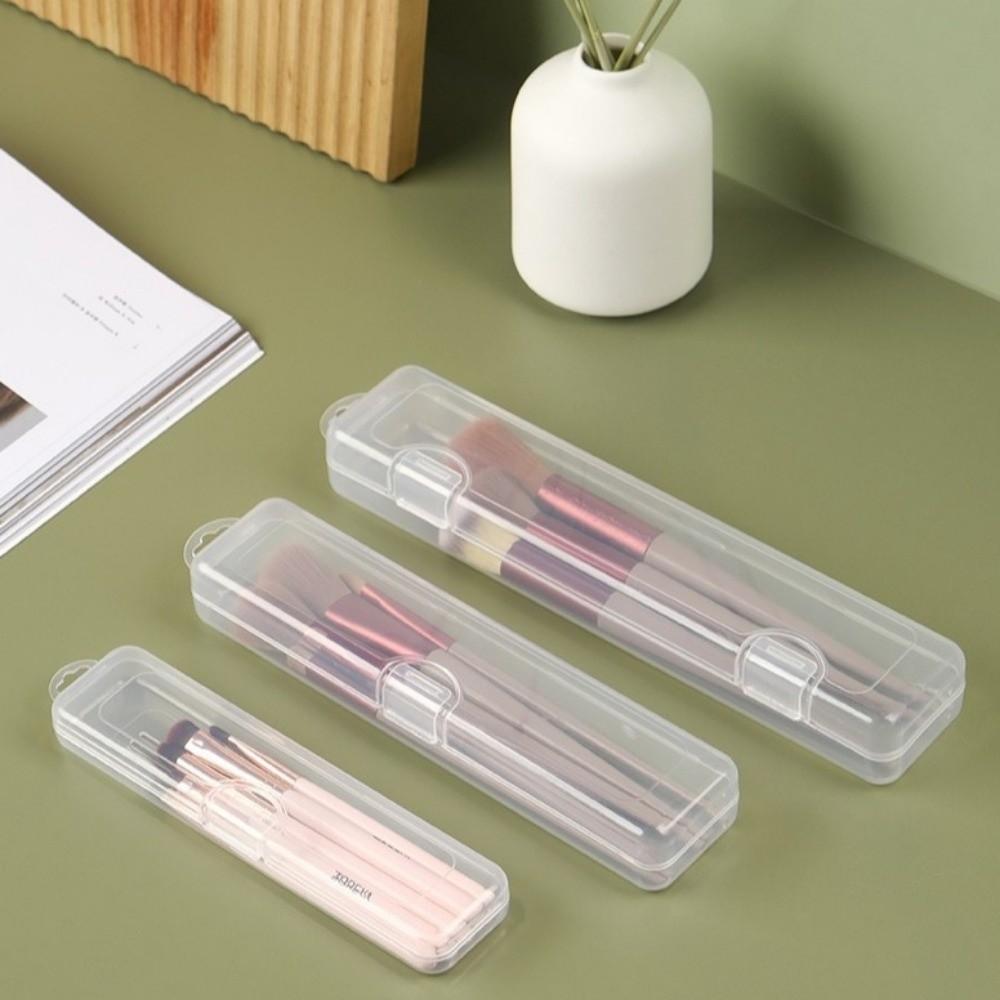 3 pcs Dustproof Lid Cosmetics Storage Box Portable Clear Storage Case Makeup Brush Organizer  Travel