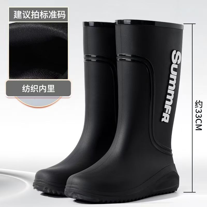 Men's Waterproof Fishing Boots High Top Non-Slip Rubber Rain Boots Lightweight Kitchen Work Sho