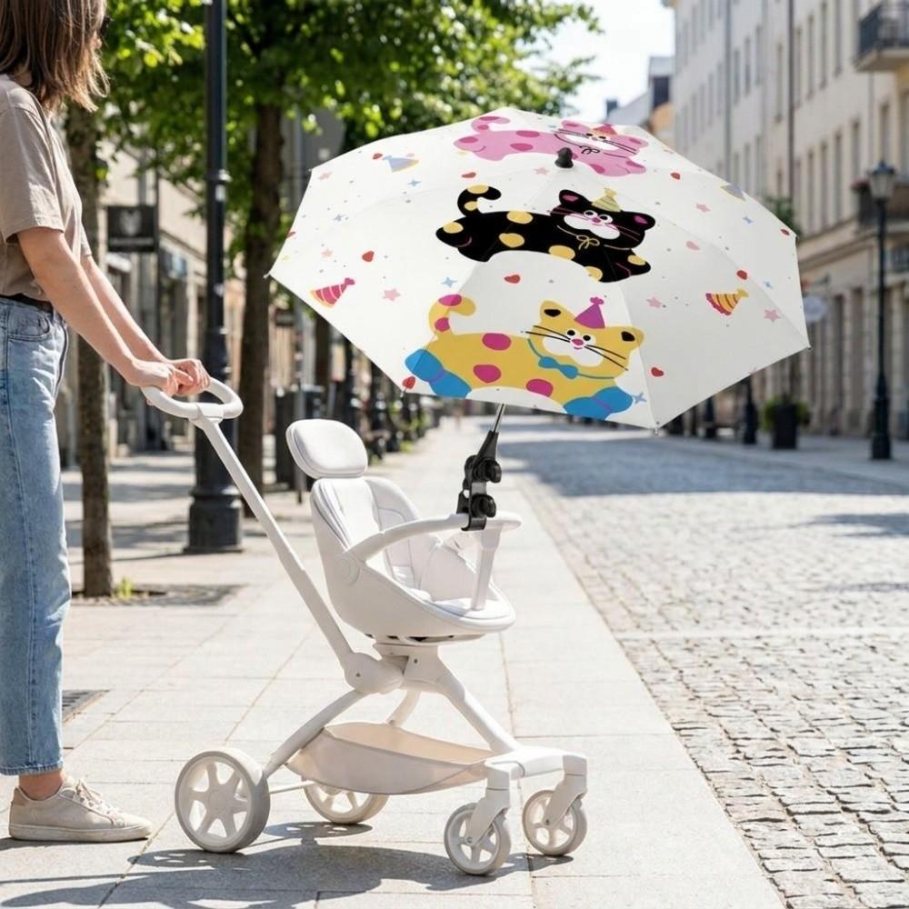 Sun Protection Baby Stroller Umbrella UV Protection Adjustable Stroller Sunshade 360 Degree Rainproof Children Buggy Parasol