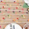 Embroidery Daisy Spring Summer Table Runner 10ft Florals Table Runner Holiday Kitchen Dining Table Decoration for Home Party Indoor