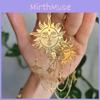Vintage Style Copper Sun And Star Drop Earrings Handmade Geometric Jewelry For Ladies