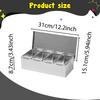 Condiment Server Stainless Steel Kitchen Organizer Tray Seasoning Box Dispenser Spice Container