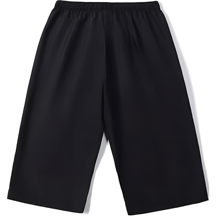 Li Ning Solid Color Loose Fit Three Quarter Casual Pants Men Bottoms Black AKQU435-1