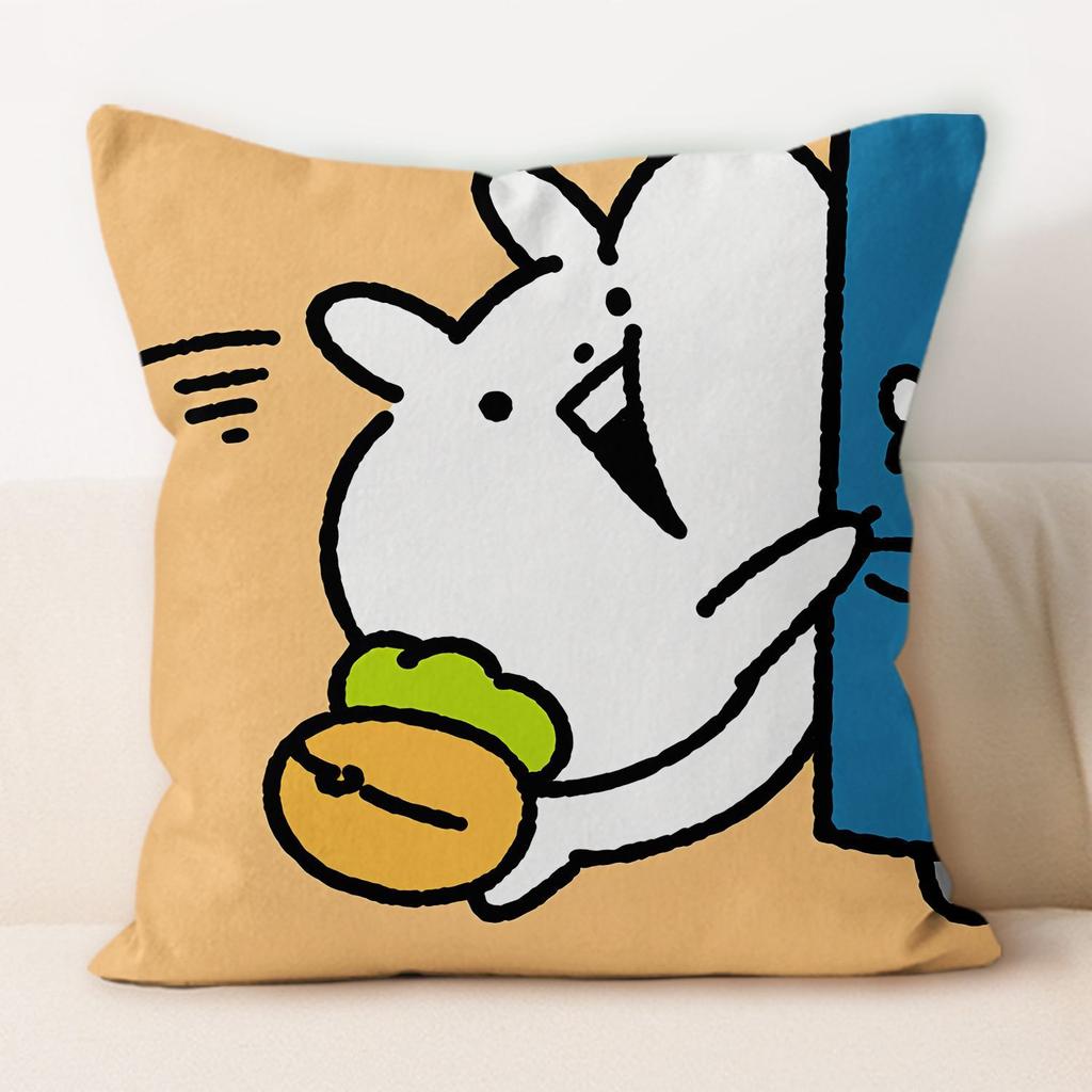 Happy Bunny Pillow Modern Simple Home Decoration Cushion Car Backrest Square Pillow