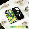 Brazil Brazilian Flag Phone Case For iPhone17,16,15,14,13,12,11 Plus,Pro Magnetic For Magsafe Wireless Charging