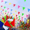 50M Kleurrijke Polyester Driehoekige Slingervlag Buiten Opening Festival Viering Klaslokaal Feest Sfeer Decoratie Benodigdheden