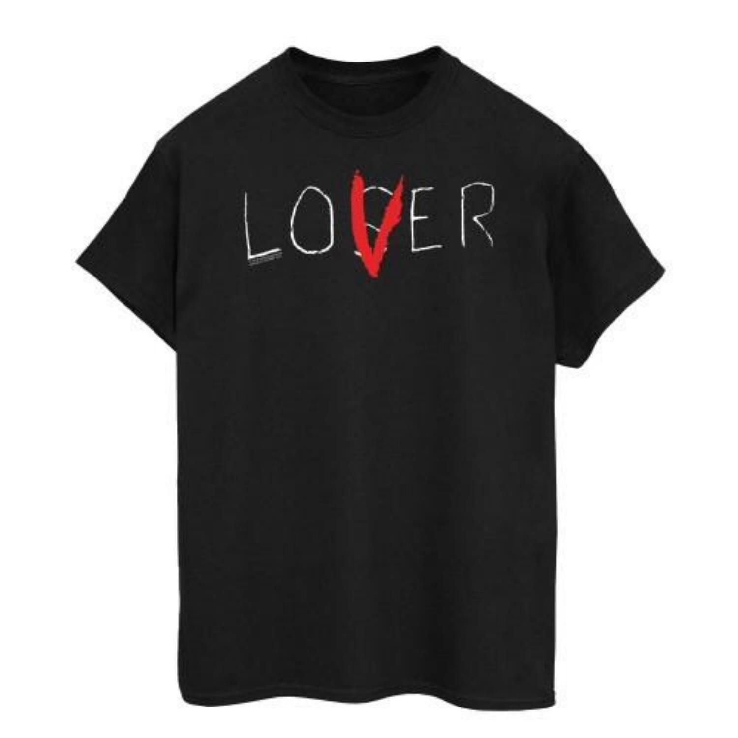 

It Womens_Ladies Loser Lover Cotton Boyfriend T-Shirt S чёрный