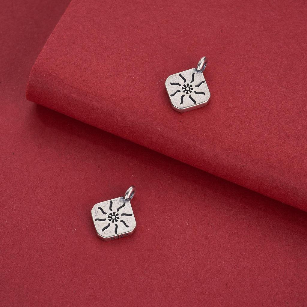 S925 Sterling Silver Sun Pendant Charms for DIY Jewelry Making