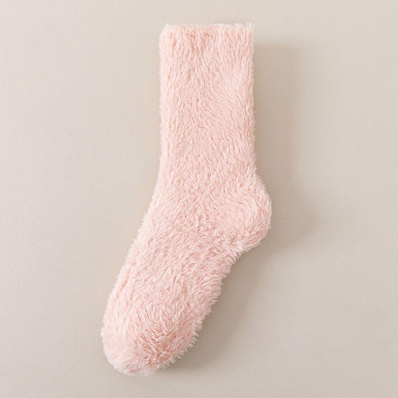 Autumn and Winter Coral Fleece Socks - Children's Thick and Warm Non-Fluffy Mid-Calf Socks with Fleece - Home Sleep Socks