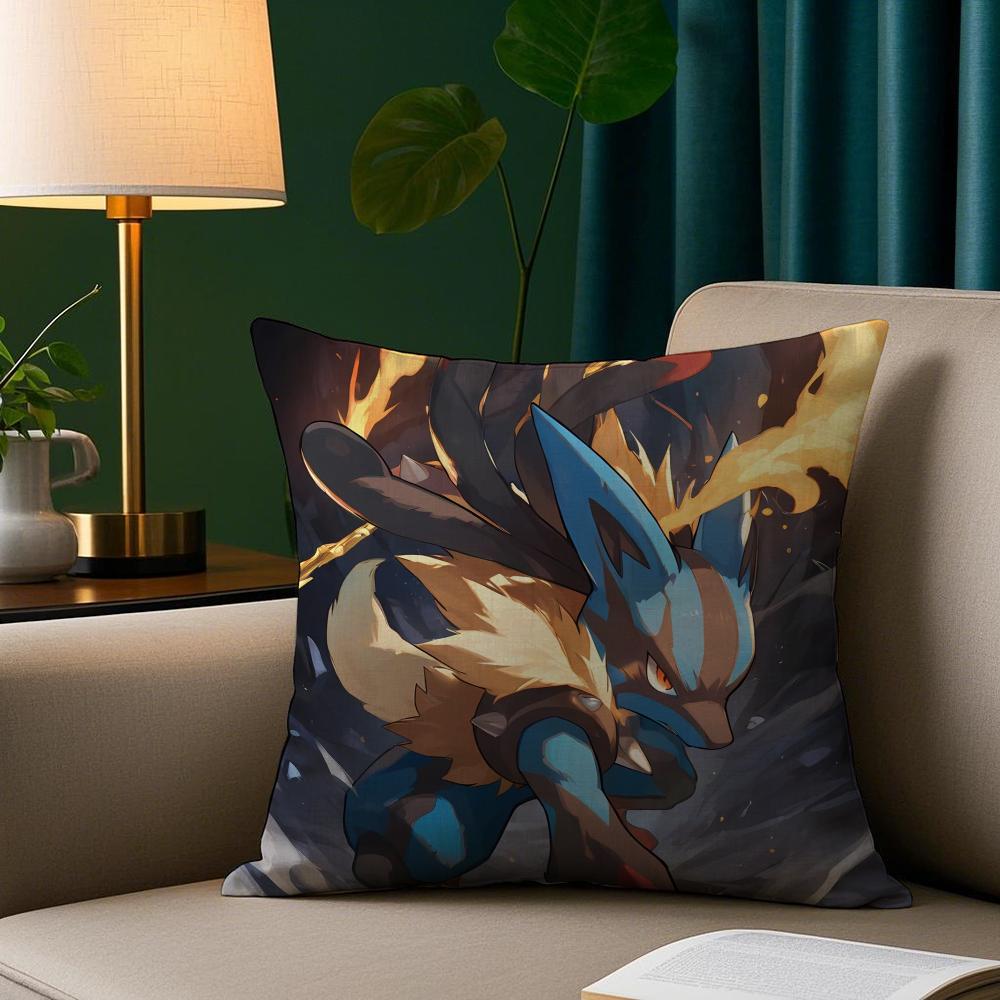 

Japan Anime Lucario Pillow Case Plush Fabric Soft Pillowcase Double Sided Print Sofa Cushion Cover Throw 16x16Inch