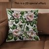 2D Floral Embroidered Pattern Pillowcase Decor Pattern Cushion Cover Suitable For Sofa Bedroom Car Pillow Cover