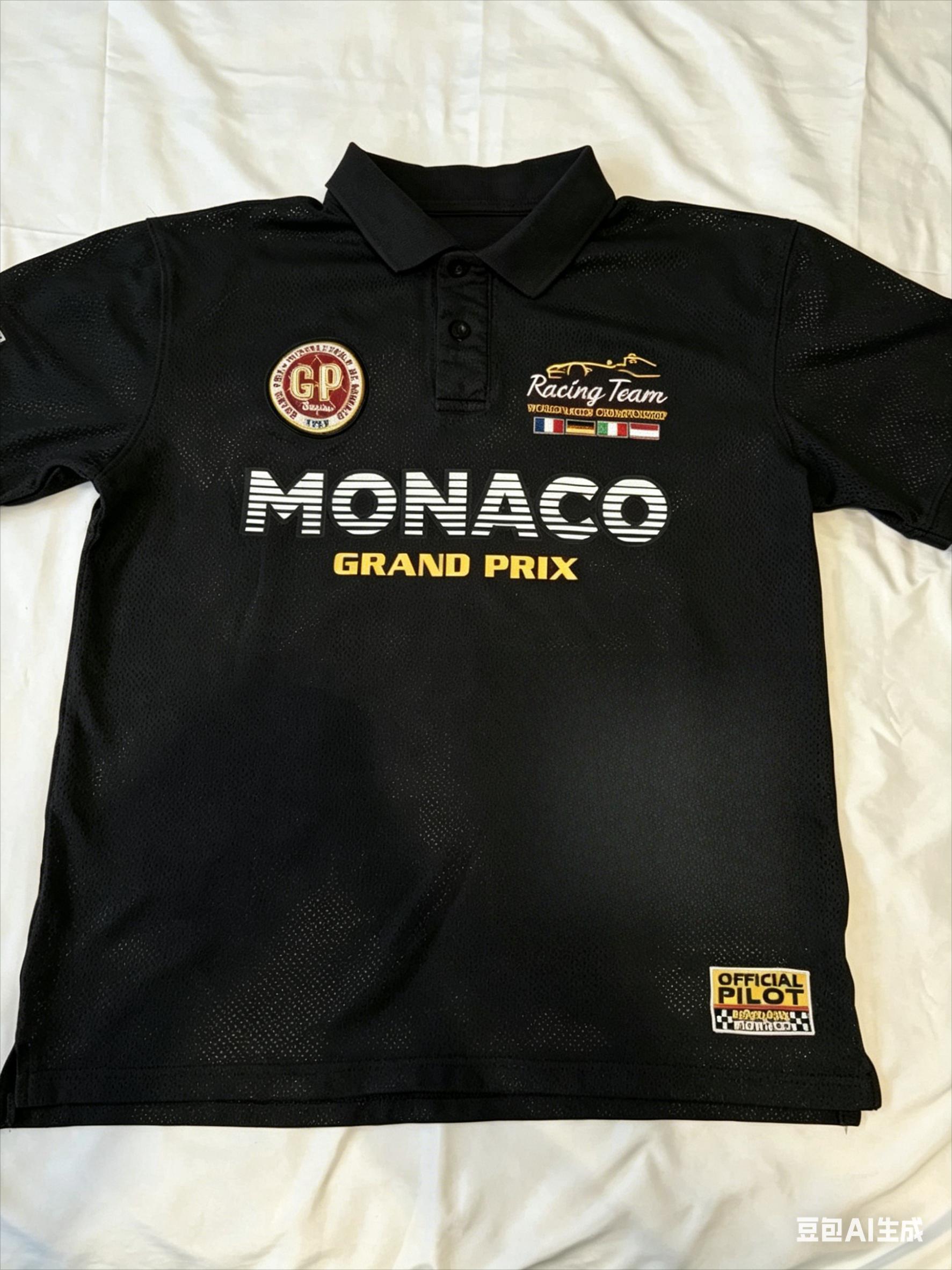 Monaco Grand Prix Racing Official Polo Size 2xl Gazzoil France Y2k Streetwear Summer Letter Printed Tshirt High Street S