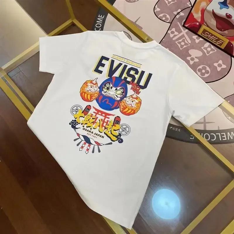 24 Fushen Dharma Buddha Head Stitching Large M Print Cotton Short Sleeve and WoRound Neck Letter T-shirt
