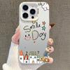Cute Smiling Face iPhone Case for iPhone 13/14 Pro/16 Pro/17/15 Pro Max - Silver