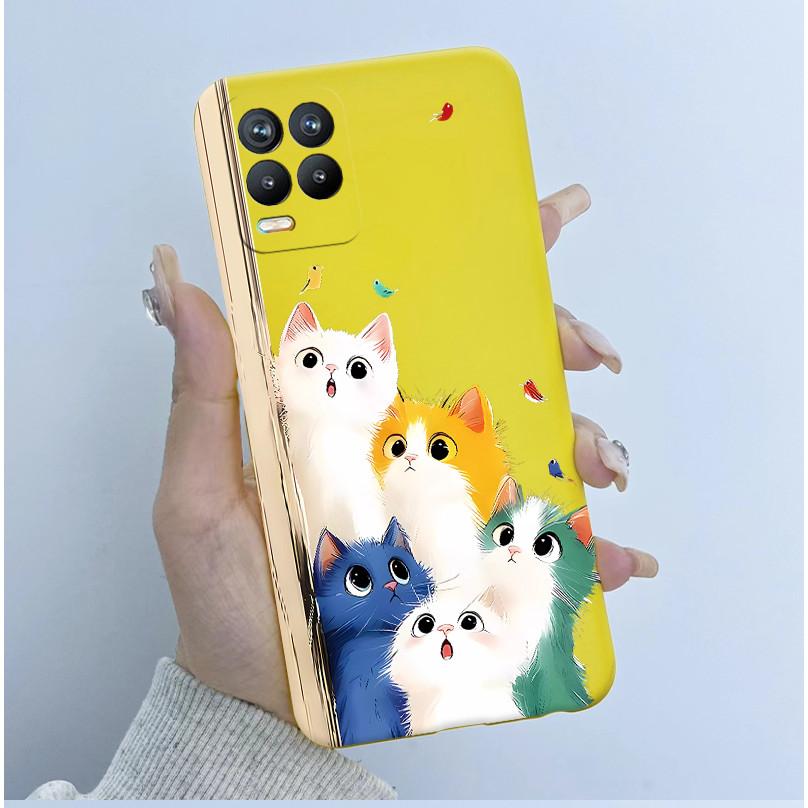 For Realme 8 Pro Case RMX3085 Soft TPU Silicone Cover Cute Cartoon Panda Phone Case For Oppo Realme8 4G 5G RMX3081 RMX3241 Funda
