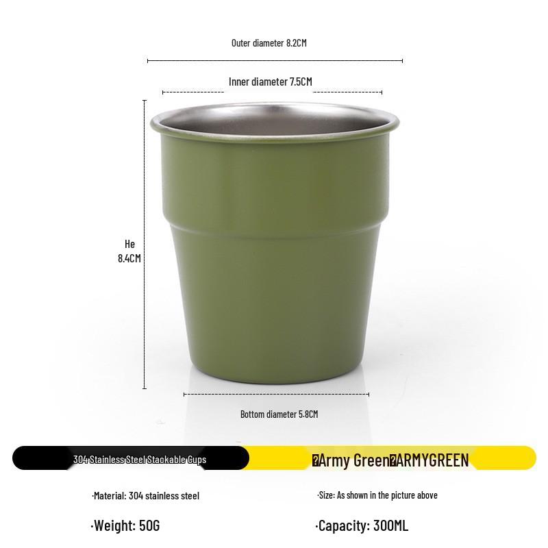 300ML Portable Stainless Steel Folding Mug for Outdoor Camping & Picnics