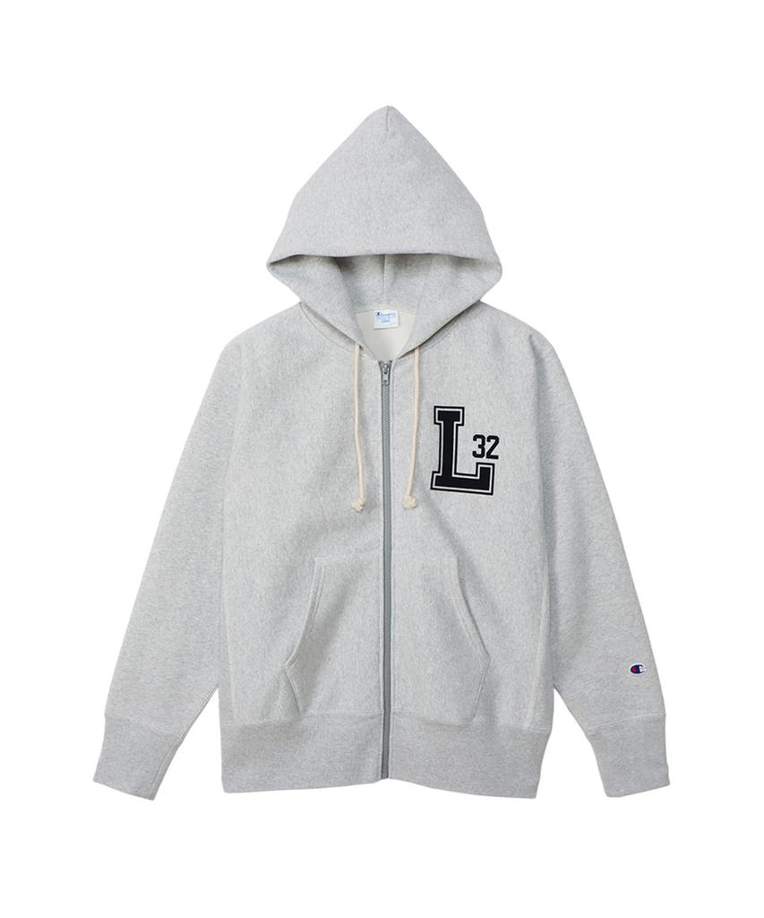 Parka Long Sleeve COTTON USA Zip Hooded Sweatshirt Silver Gray [Champion] 11.5oz Reverseweave(R) REVERSWEAVE(R) C3-Y110 Men's