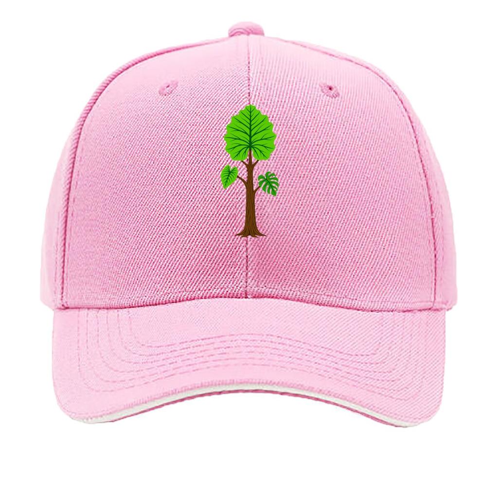 Green Leafy Tree Nature Illustration Hip Hop hat Fashion Outdoor Sports Sandwich Baseball Cap