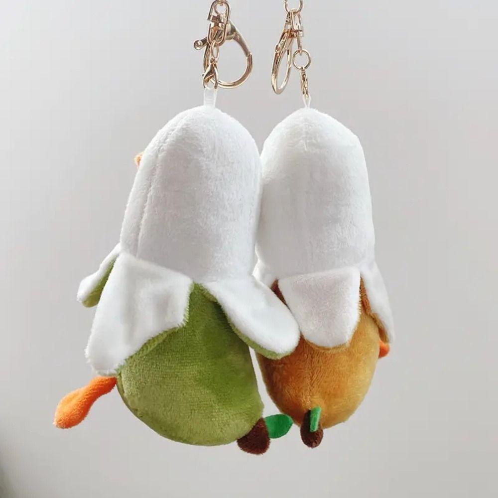 Soft Plush Duck Keychain Down Cotton Plush Banana Keyring Plush Doll Key Chain  Children's Gifts