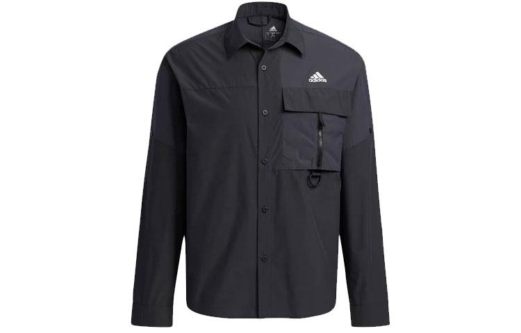 Adidas Shirts Men s Black Lapel Moderate Straight Fit H13776 XS