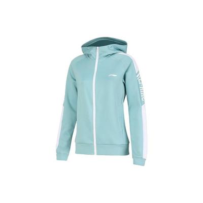 Li Ning Logo Letter Zipper Hoodie Women Hoodies Forget-Me-Not-Blue AWDRB04-2