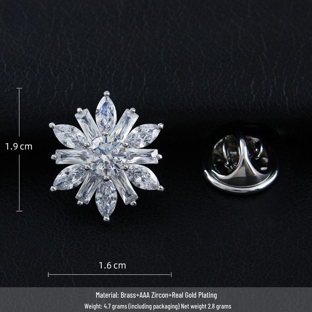 Crystal Maple Leaf Pearl Brooch - Elegant Women's Zircon Corsage Accessory