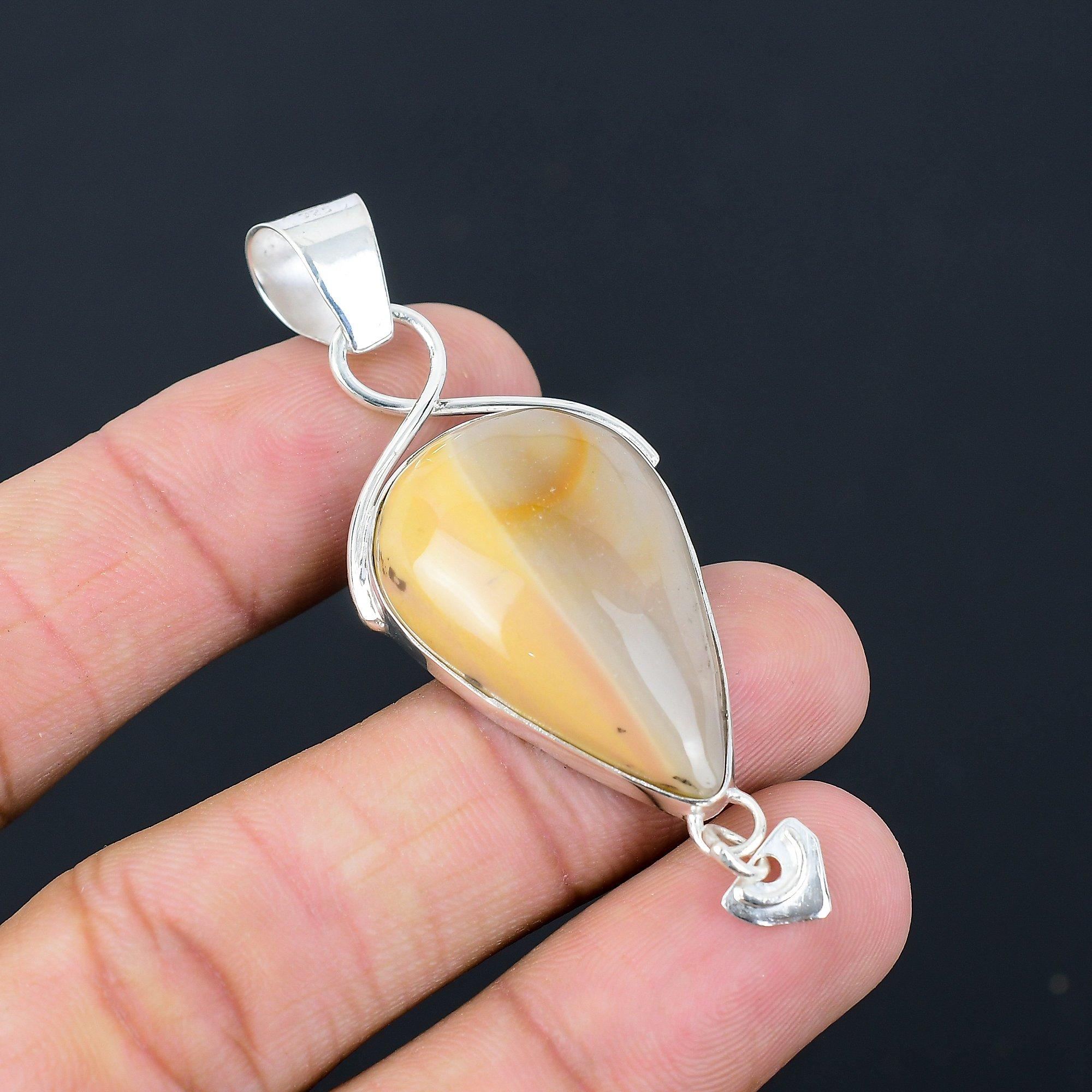 925 Silver Mookaite Gemstone Anniversary Daughter Ethnic Handmade Unique Pendant