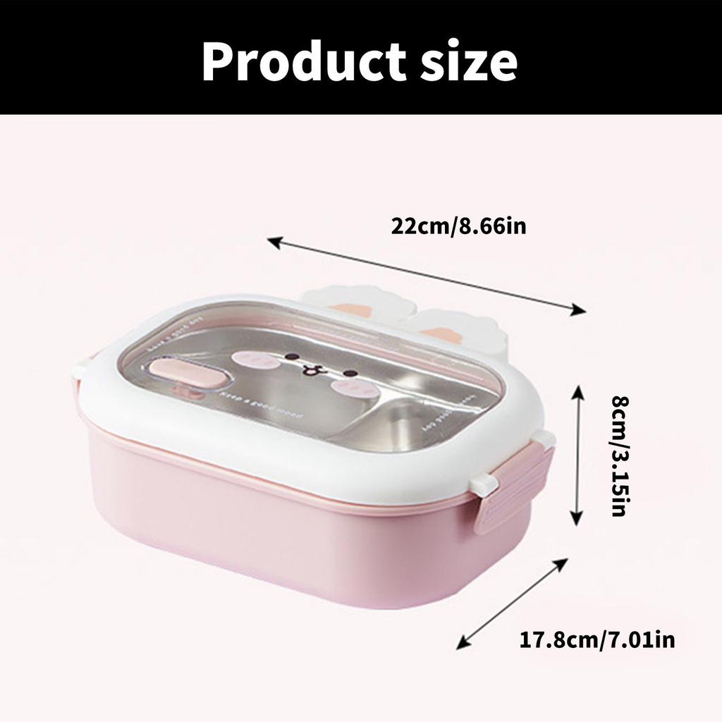 Rabbit Decorated Meal Container Multi Compartment Rabbit Lunch Box for Children Sturdy Stainless Steel Container