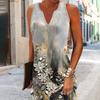 Women's Summer 2025 Slimming V-Neck Sleeveless Print Dress