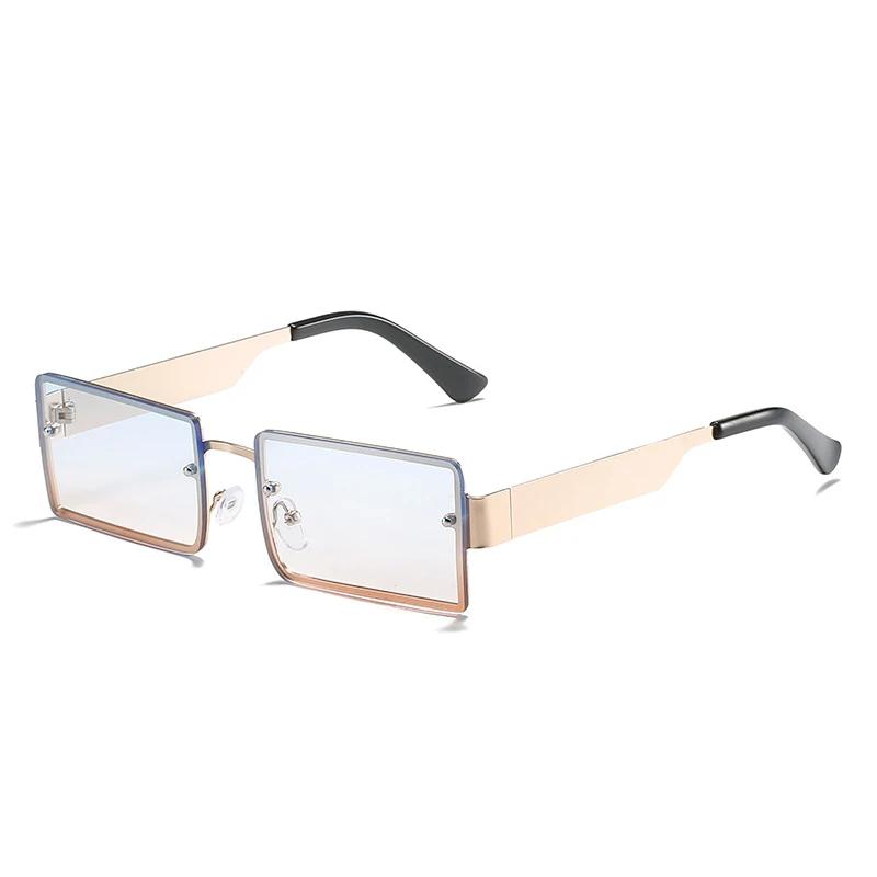 Rectangle Rimless Sunglasses Women Men Gradient Shades Sun Glasses Female Classic Brand Designer Eyeglasses UV400 Oculos