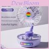 Transparent Table Fan With Atmosphere Light Rechargeable For Home Office And Dormitory Use