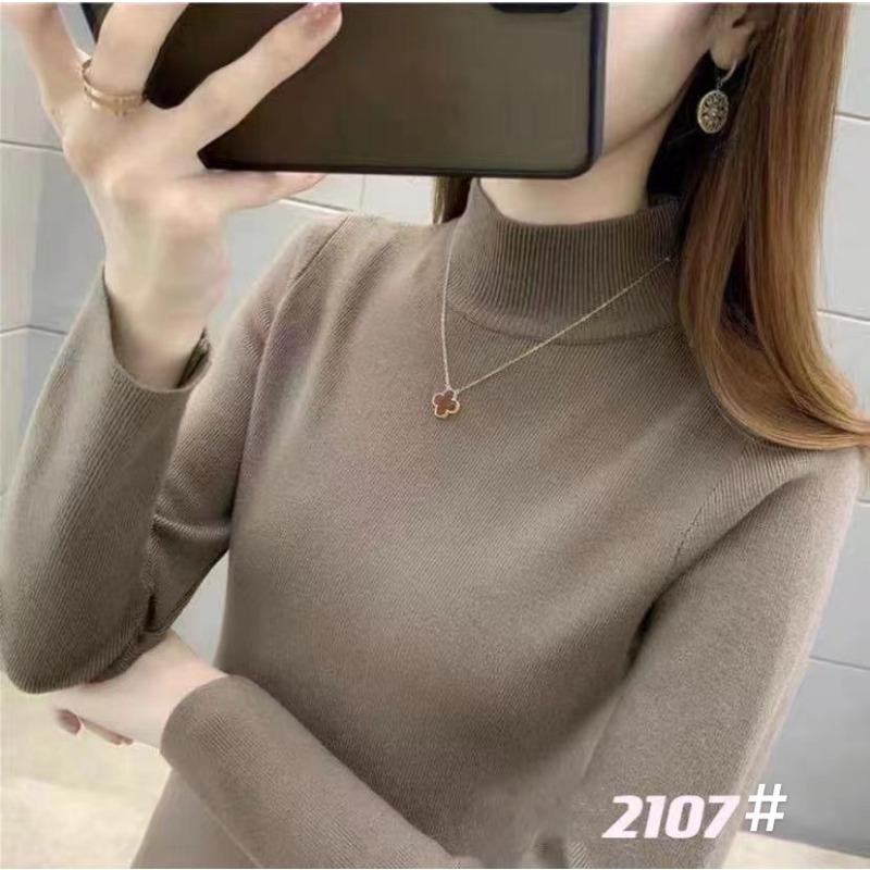 Semi-turtleneck Bottoming Shirt for Women's Autumn and Winter New Knitted Sweater Bottoming Inner Temperament Knitted Sweater for Women