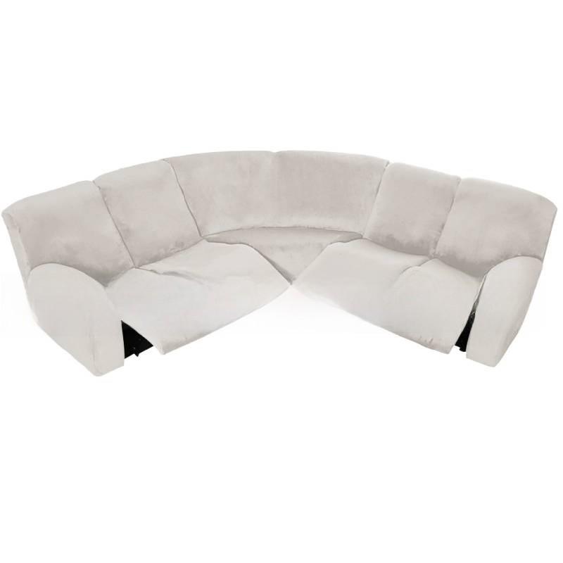 Velvet Lshaped Seven Piece Sofa Cover Set With Stretch Material For Corner Sectionals