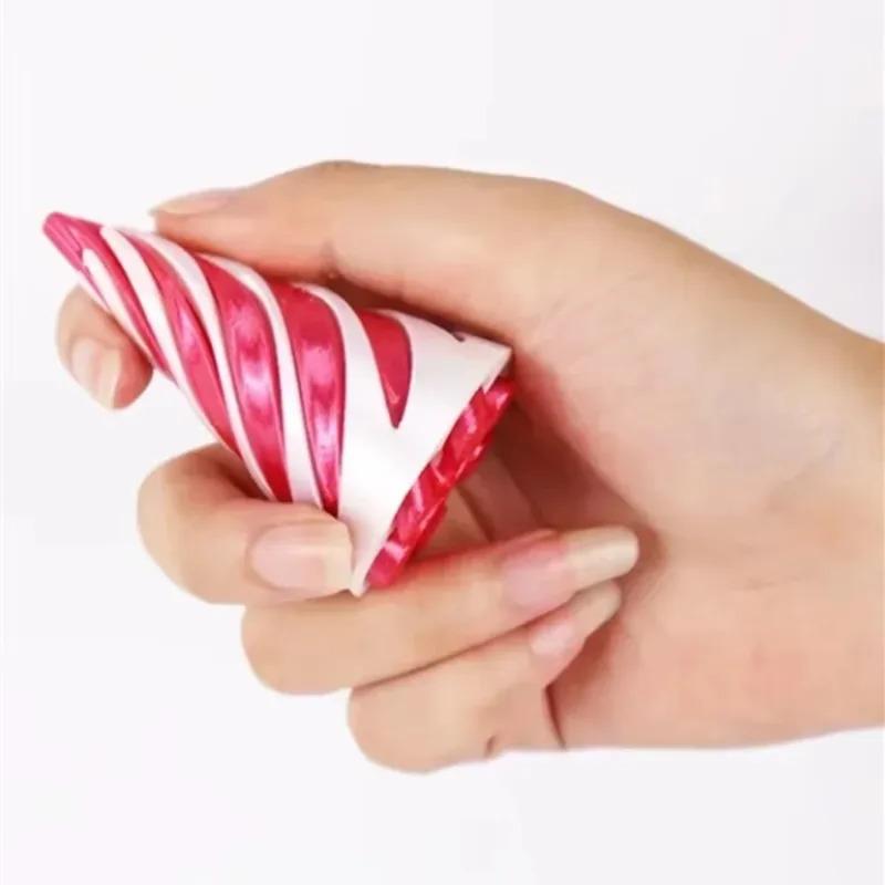 3DPrinted Spiral Cone Pyramid Passthrough Sculpture Vortex Illusion Cone Toy, Mini Spiral Ornament,Stress Relief Desk Decoration