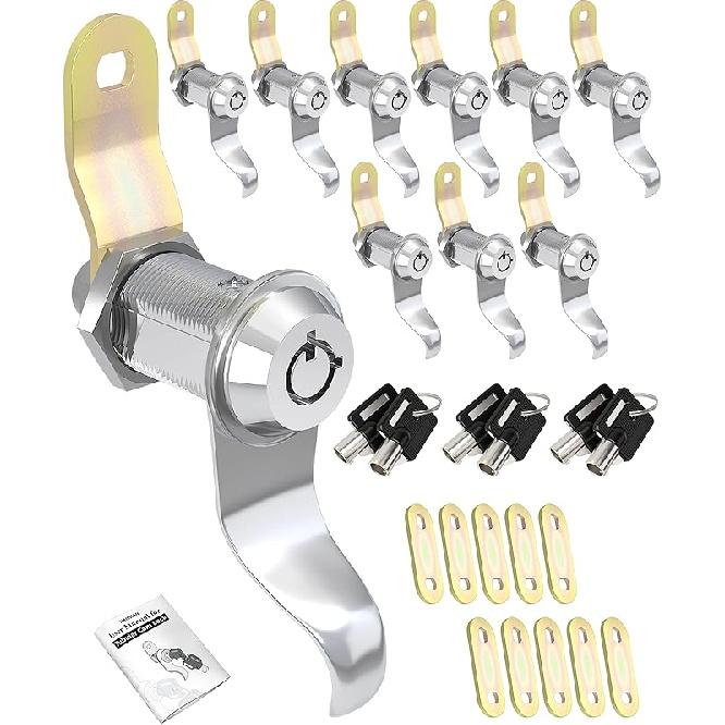 RV Locks For Storage Door 7/8 Inch, RV Compartment Locks For Camper Travel Trailer Cabinet With Keys 7/8", Pack Of 6 Locks With 6 Keyed Alike With