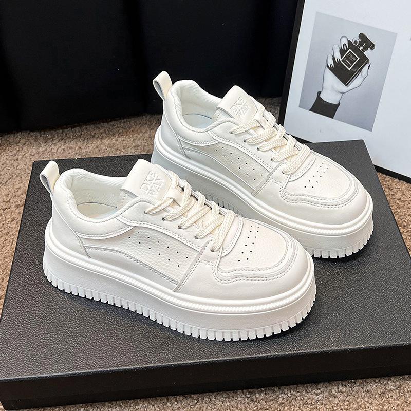 

женские белые туфли на толстой подошве, новая осенняя обувь для женщин с увеличением роста, универсальная повседневная обувь для скейтборда для пожилых 40 белый